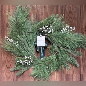 New Hearth & Hand 6’ Needle Pine Garland w/White Berries